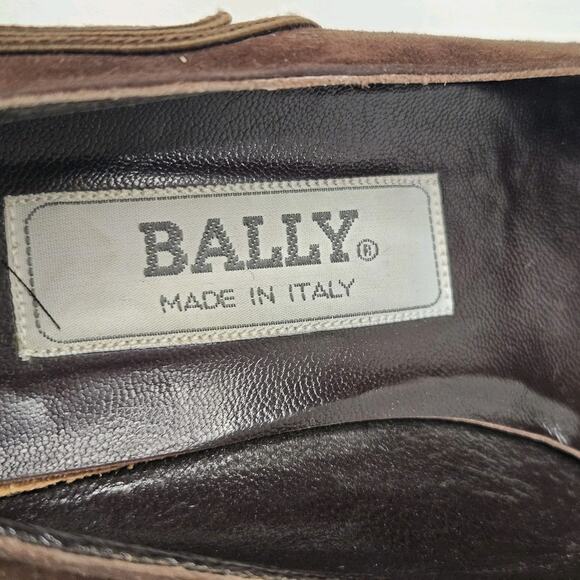 BALLY VERONICA Brown Suede Low Heel Pumps Loafers Shoes 6.5 M Kitten Heel - Picture 6 of 7